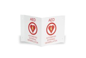 AED Wall Sign Kit, One Flush and One 3-D Wall Sign