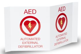 AED PLUS 3-D WALL SIGN