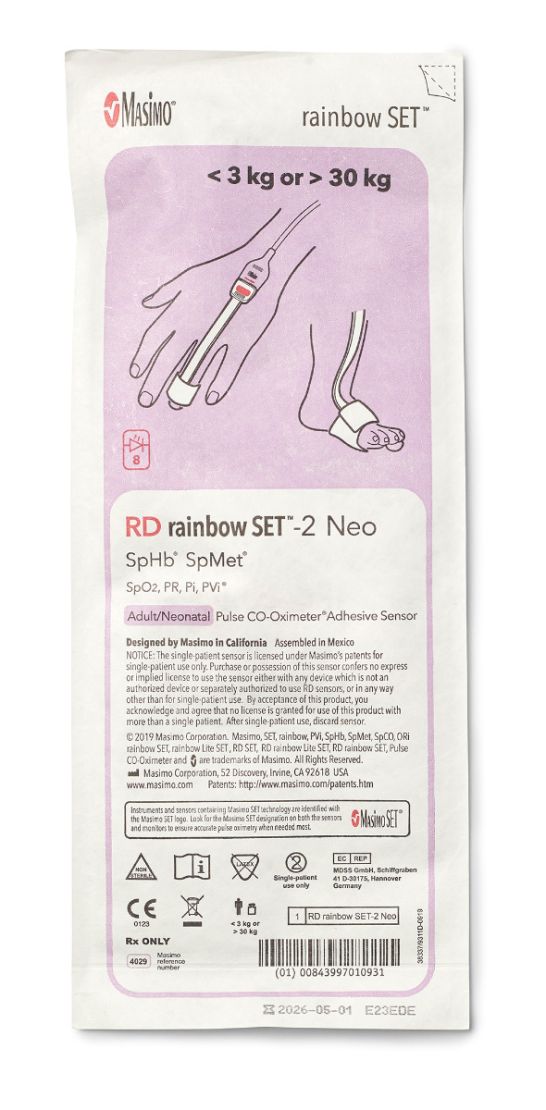 @mプロフ参照 ★2セット RD rainbow SET-2 Neo (SpHb), Adult/Neonatal Disposable, 10/Box - ZOLL
